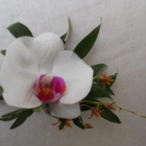 Butonierka Pana Młodego z orchidei