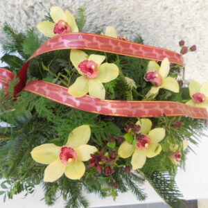 Wiązanka pogrzebowa z orchidei cymbidium